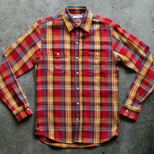 Gustin#906 Retro Loose Weave Plaid - Red Yellow